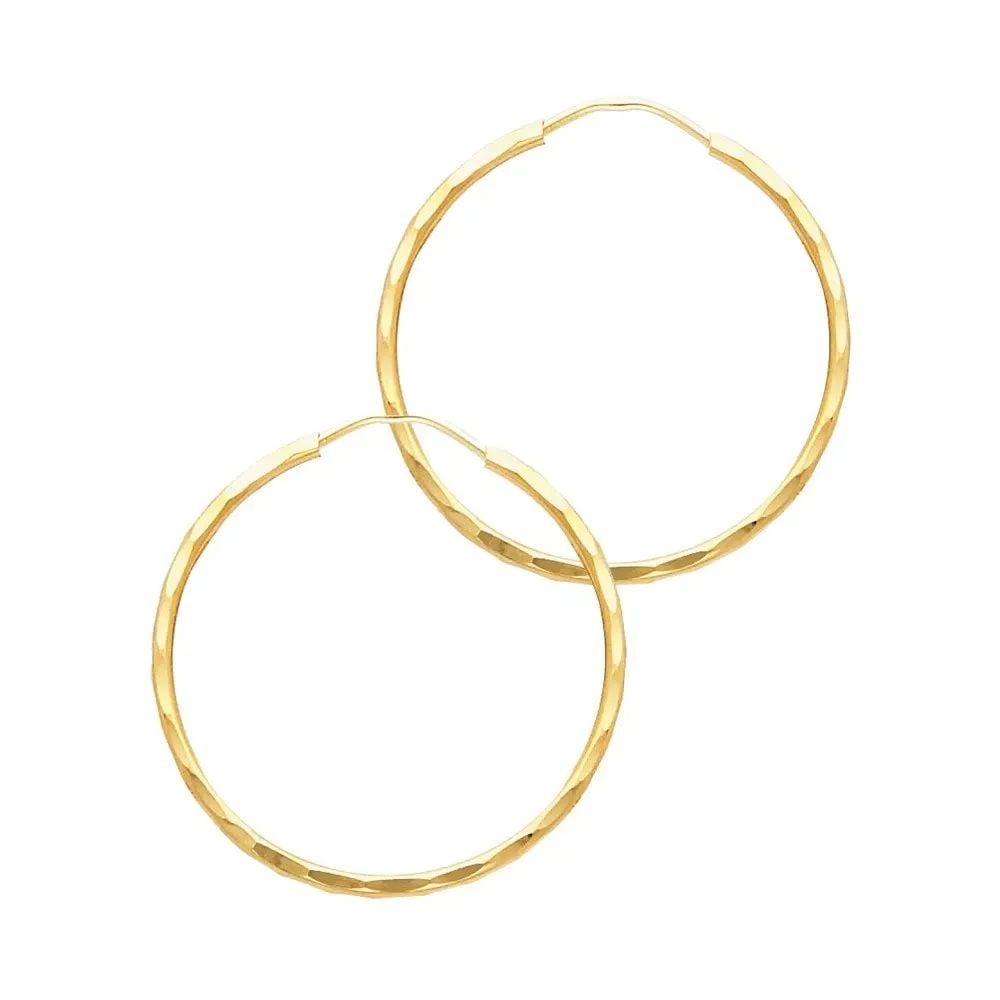 NEW 14K YELLOW GOLD 1.5MM SHOLLOW DC ENDLESS HOOP EARRINGS (20MM): NEW 14K YELLOW GOLD 1.5MM SHOLLOW DC ENDLESS HOOP EARRINGS (20MM) 1.5MM SHOLLOW DC ENDLESS HOOP EARRINGS (20MM) NEW 14K YELLOW GOLD HEIGHT - 20 mm WIDTH - 20 mm Apx WEIGHT - 1.1 g