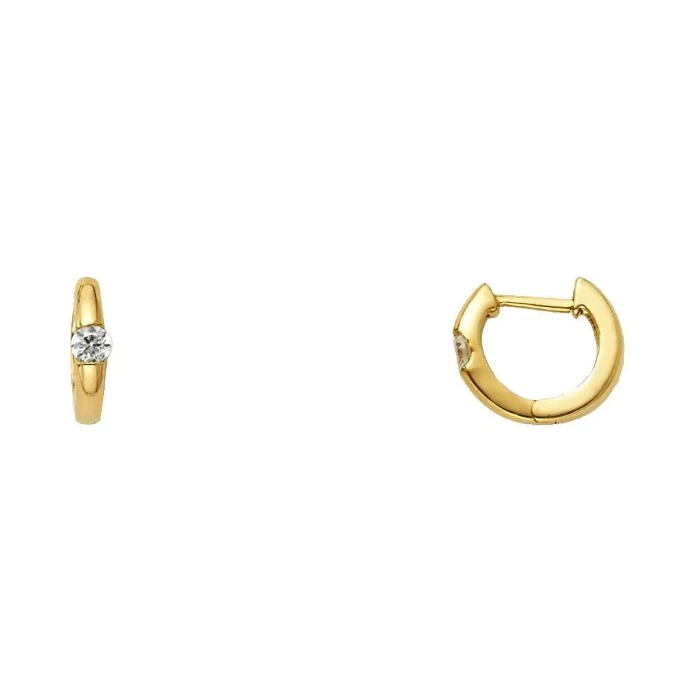 NEW 14K YELLOW GOLD HUGGIES EARRINGS (1 of 2)