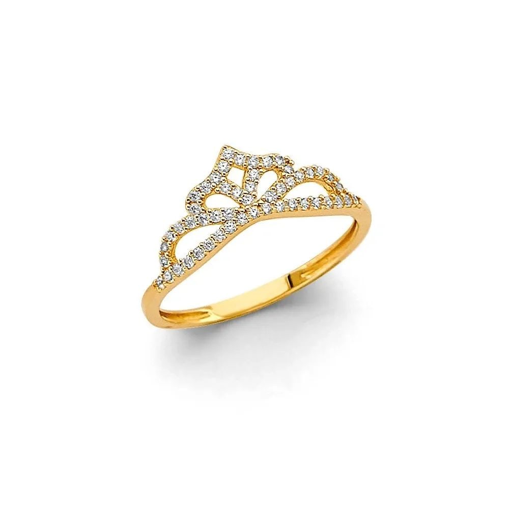NEW 14K YELLOW GOLD CROWN RING -SIZE 7 (1 of 2)