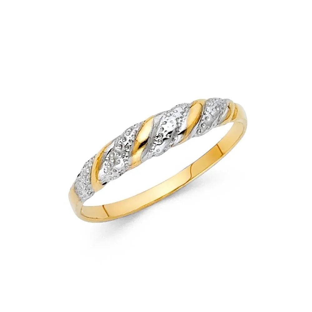 NEW 14K TWO TONE GOLD FANCY RING - SIZE 7 (1 of 2)