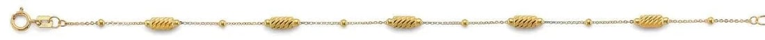 NEW 14K YELLOW GOLD DC LONG BEAD STATION BRACELET (1 of 2)