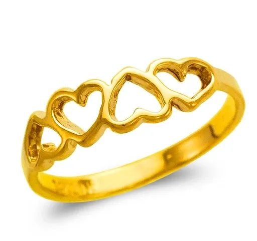 NEW 14K YELLOW GOLD LADIES MINI HEART DESIGN RING: NEW 14K YELLOW GOLD LADIES MINI HEART DESIGN RING LADIES MINI HEART DESIGN RING NEW 14K YELLOW GOLD SIZE Apx: 6mm WEIGHT: 1.5g