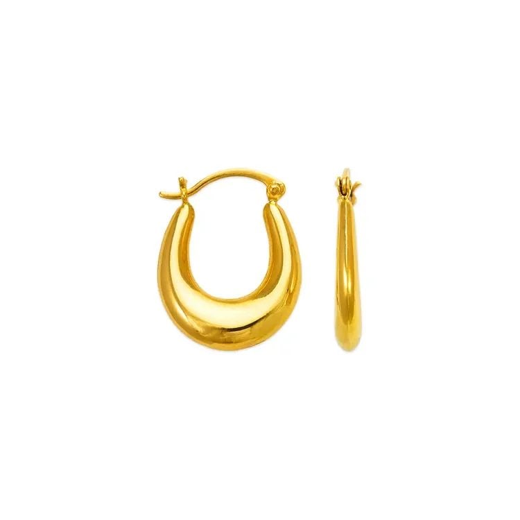 NEW 14K YELLOW GOLD FANCY HUGGIE EARRINGS: NEW 14K YELLOW GOLD FANCY HUGGIE EARRINGS FANCY HUGGIE EARRINGS NEW 14K YELLOW GOLD Width: Approx. 4x12mm Apx WEIGHT: 1.5g