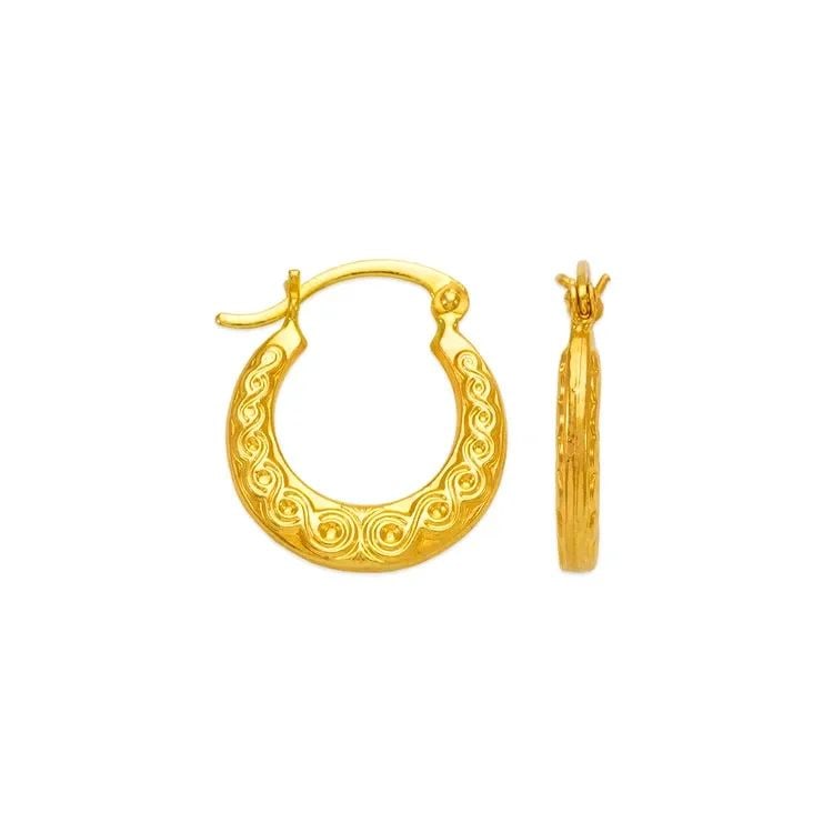 NEW 14K YELLOW GOLD FANCY HUGGIE EARRINGS: NEW 14K YELLOW GOLD FANCY HUGGIE EARRINGS FANCY HUGGIE EARRINGS NEW 14K YELLOW GOLD Width: Approx. 2x14mm Apx WEIGHT: 1.5g