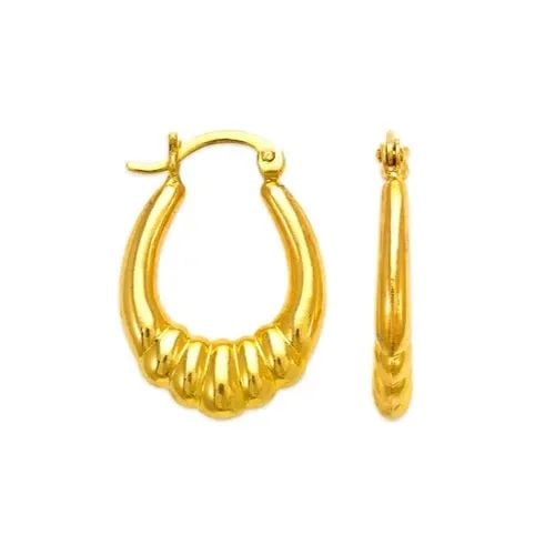 NEW 14K YELLOW GOLD HOLLOW SHRIMP HOOP EARRINGS: NEW 14K YELLOW GOLD HOLLOW SHRIMP HOOP EARRINGS HOLLOW SHRIMP HOOP EARRINGS NEW 14K YELLOW GOLD Width: Approx. 16mm Apx WEIGHT: 1.5g