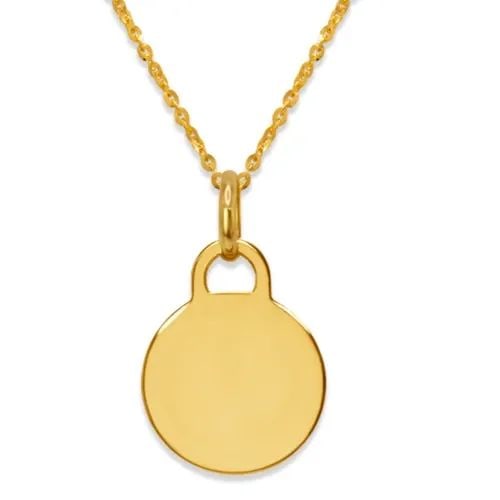 NEW 14K YELLOW GOLD HIGH POLISHED ROUND PENDANT: NEW 14K YELLOW GOLD HIGH POLISHED ROUND PENDANT HIGH POLISHED ROUND PENDANT NEW 14K YELLOW GOLD Apx. WIDTH: 11x15mm Apx WEIGHT: 1.5g
