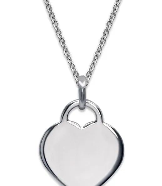 NEW 14K WHITE GOLD HIGH POLISHED HEART PENDANT (1 of 2)