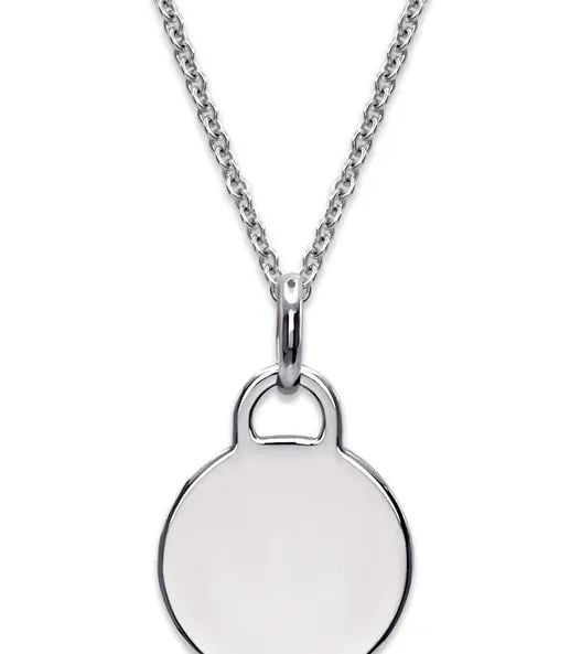 NEW 14K WHITE GOLD HIGH POLISHED ROUND PENDANT (1 of 2)