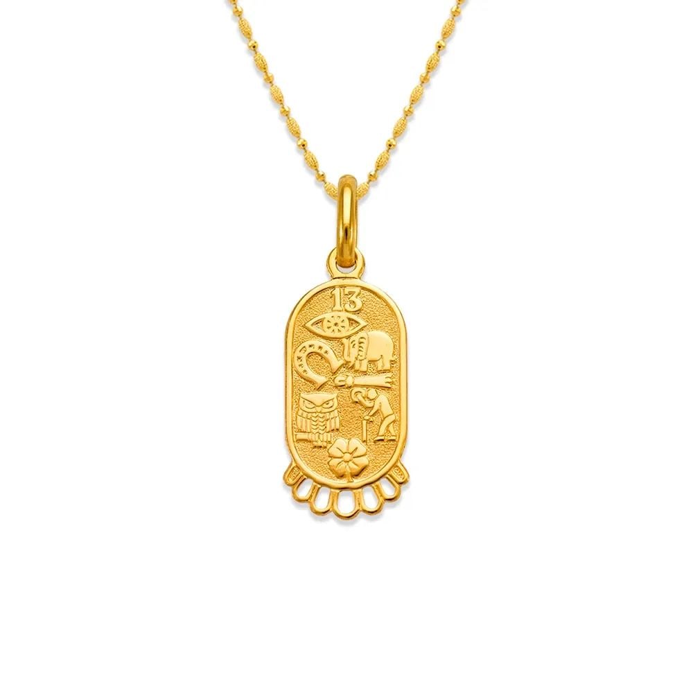 NEW 14K YELLOW GOLD 22MM GOODLUCK PENDANT (1 of 2)