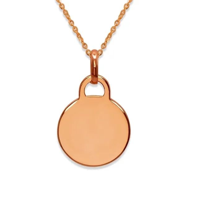 NEW 14K ROSE GOLD HIGH POLISHED ROUND PENDANT: NEW 14K ROSE GOLD HIGH POLISHED ROUND PENDANT HIGH POLISHED ROUND PENDANT NEW 14K ROSE GOLD Apx. WIDTH: 11x15mm Apx WEIGHT: 1.5g