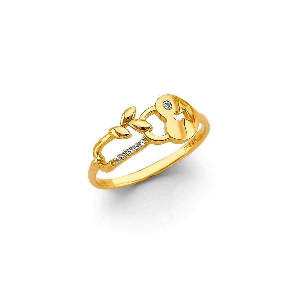 NEW 14K YELLOW GOLD FANCY RING -SIZE 7: NEW 14K YELLOW GOLD FANCY CZ RING FANCY CZ RING NEW 14K YELLOW GOLD WIDTH : WEIGHT : 1.5g