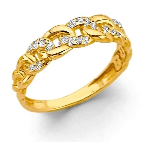 NEW 14K YELLOW GOLD LINK STYLE RING (1 of 2)