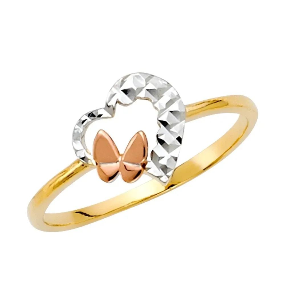 NEW 14K TWO TONE GOLD FANCY RING- SIZE 7: NEW 14K TWO TONE GOLD FANCY RING FANCY RING NEW 14K TWO TONE GOLD WIDTH : 10 mm Average Apx WEIGHT : 1.5g