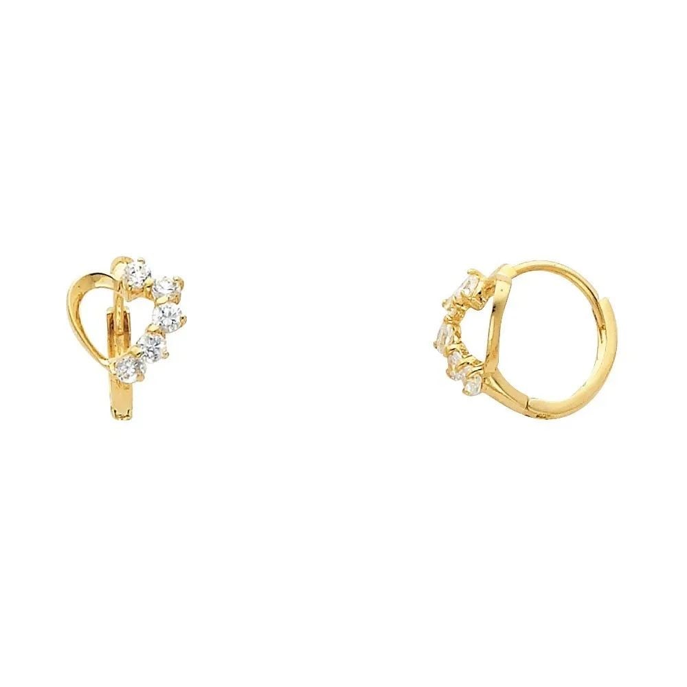 NEW 14K YELLOW GOLD HEART HUGGIES EARRINGS: NEW 14K YELLOW GOLD HEART HUGGIES EARRINGS (ER300) HEART HUGGIES EARRINGS (ER300) NEW 14K YELLOW GOLD HEIGHT - 10 mm WIDTH - 10 mm Apx WEIGHT - 1.1 g