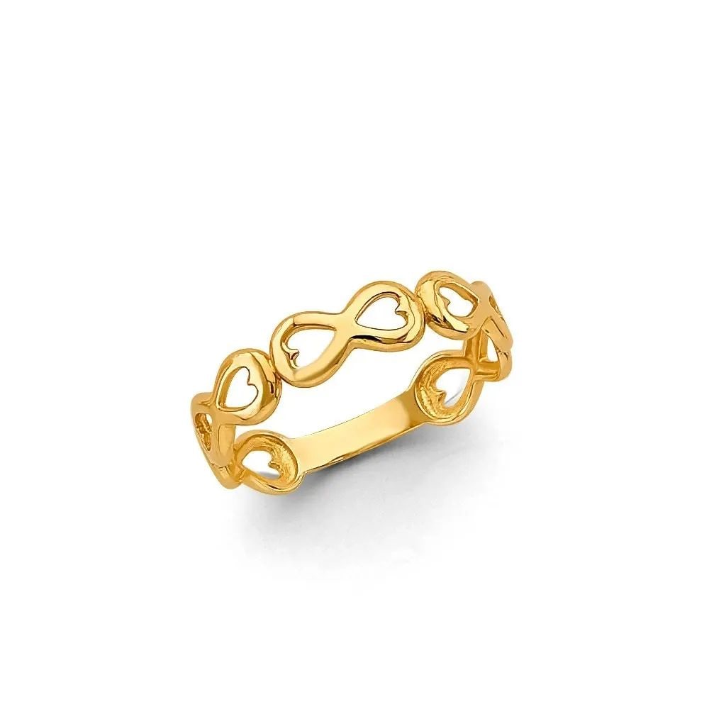 NEW 14K YELLOW GOLD INFINITY RING -SIZE 7 (1 of 2)
