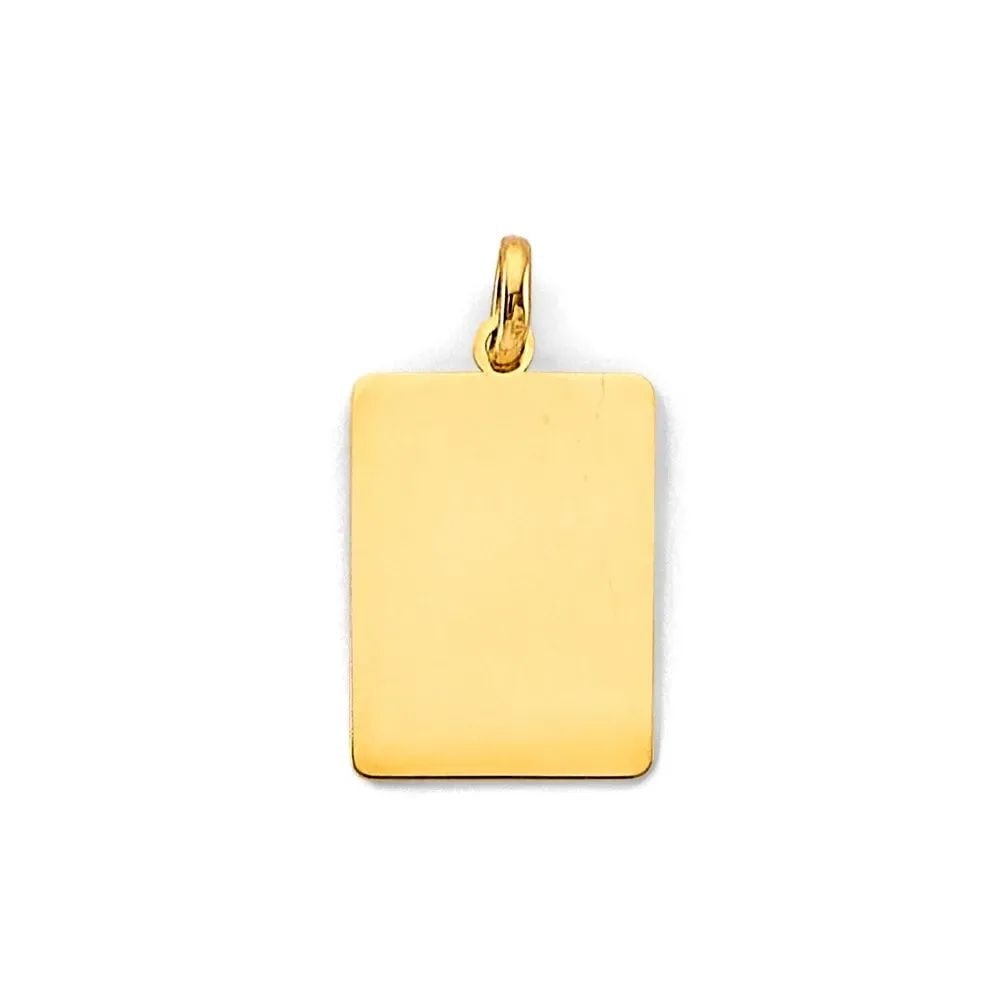NEW 14K YELLOW GOLD ENGRAVABLE PLAIN PENDANT: NEW 14K YELLOW GOLD ENGRAVABLE PLAIN PENDANT ENGRAVABLE PLAIN PENDANT NEW 14K YELLOW GOLD Height : 22 mm Width : 12 mm Apx. WEIGHT : 1.2g