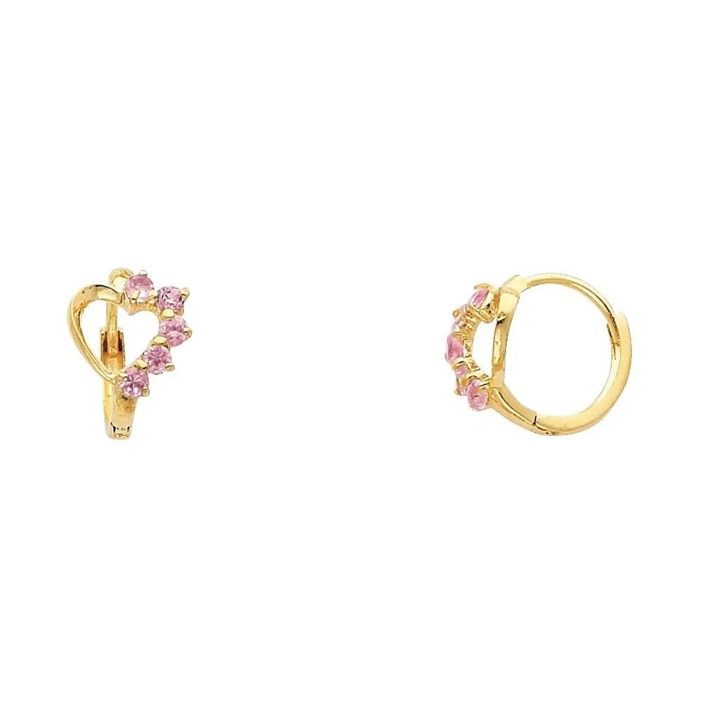 NEW 14K YELLOW GOLD HEART HUGGIES EARRINGS: NEW 14K YELLOW GOLD HEART HUGGIES EARRINGS (ER299) HEART HUGGIES EARRINGS (ER299) NEW 14K YELLOW GOLD HEIGHT - 10 mm WIDTH - 10 mm Apx WEIGHT - 1.1 g