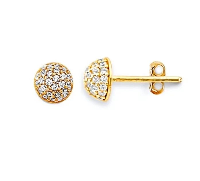 NEW 14K YELLOW GOLD CLUSTER PUSH BACK EARRINGS: NEW 14K YELLOW GOLD CLUSTER PUSH BACK EARRINGS CLUSTER PUSH BACK EARRINGS NEW 14K YELLOW GOLD HEIGHT - 5 mm WIDTH - 5 mm Apx WEIGHT - 1.1 g
