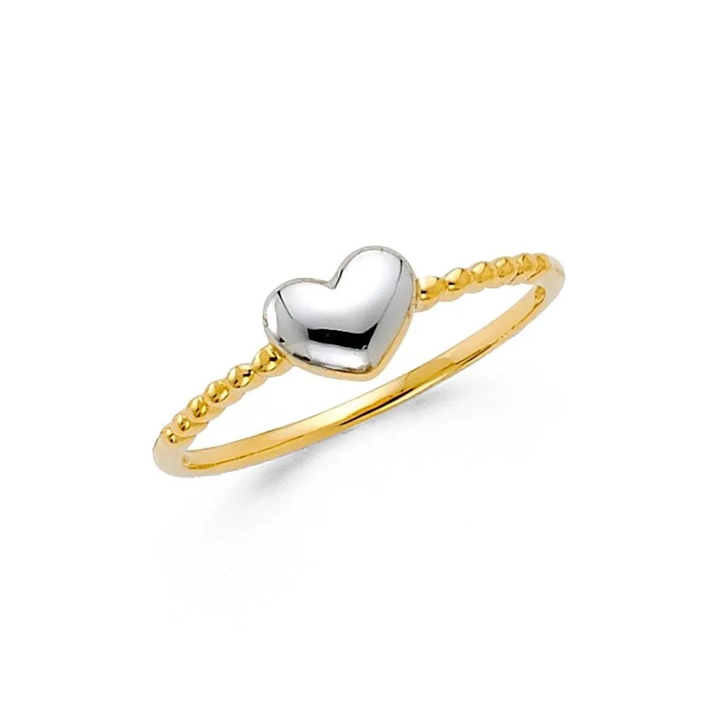 NEW 14K TWO TONE GOLD FANCY RING - SIZE 7: NEW 14K TWO TONE GOLD FANCY RING FANCY RING NEW 14K TWO TONE GOLD WIDTH : 5 mm WEIGHT : 1.2g