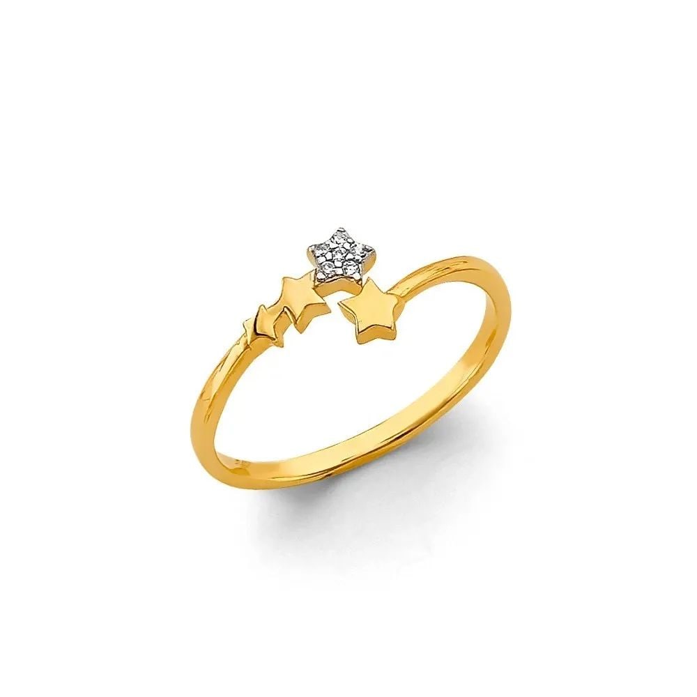 NEW 14K TWO TONE GOLD STAR RING -SIZE 7 (1 of 2)