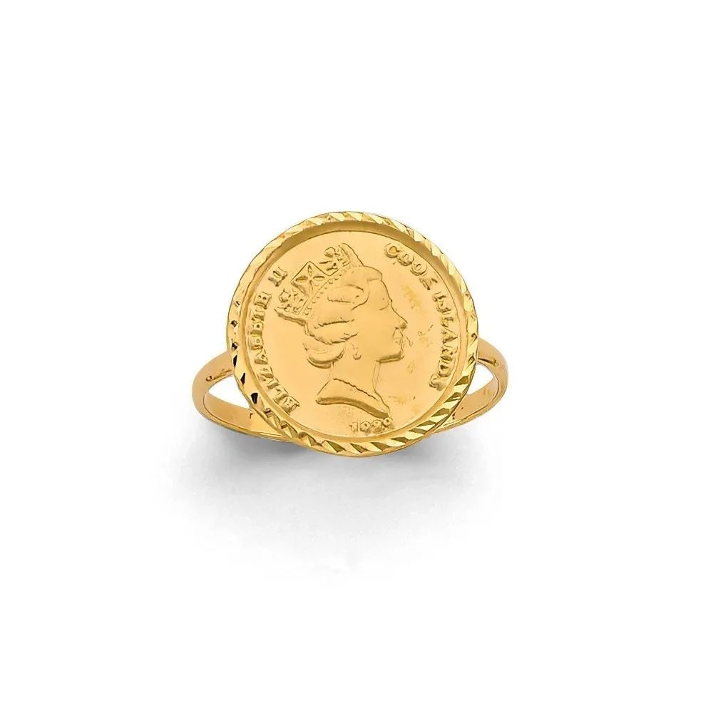 NEW 14K YELLOW GOLD QUEEN ELIZABETH RING/SET - SIZE 7 (1 of 2)