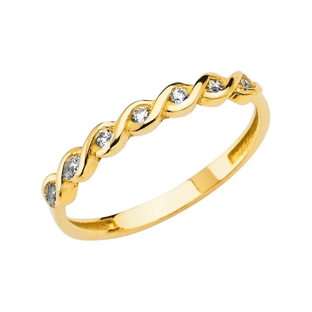 NEW 14K YELLOW GOLD BRAIED LADIESRING- SIZE 7 (1 of 2)