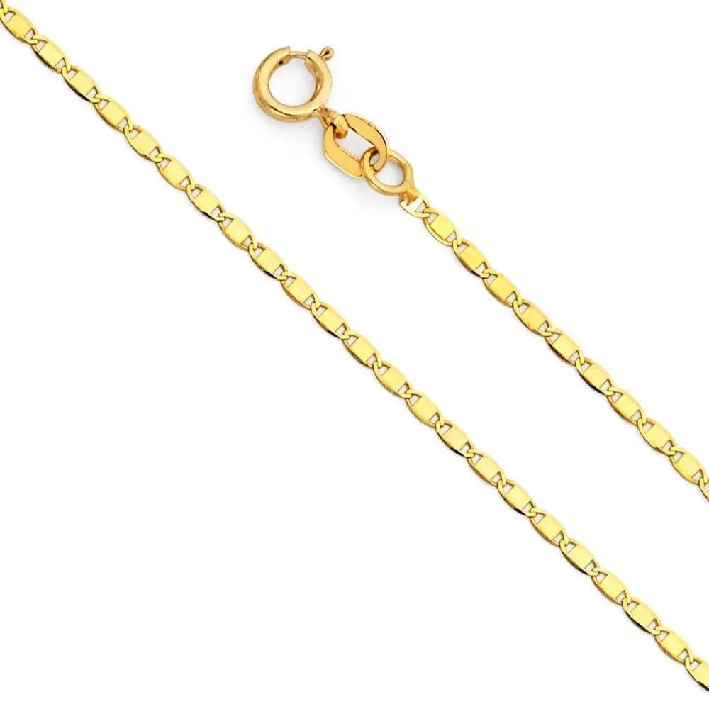 NEW 14K YELLOW GOLD 025(1.3MM) VALENTINO CHAIN: 14K YELLOW GOLD 025(1.3MM) VALENTINO CHAIN 025(1.3MM) VALENTINO CHAIN NEW 14K YELLOW GOLD WIDTH: 1.3mm AVERAGE Apx WEIGHT: 0.9g