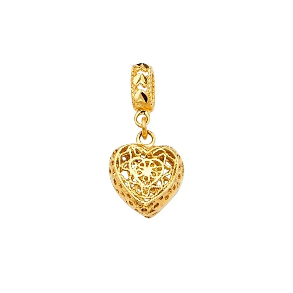 NEW 14K YELLOW GOLD HEART CHARM FOR MIX&MATCH BRACELET: NEW 14K YELLOW GOLD HEART CHARM FOR MIX&MATCH BRACELET HEART CHARM FOR MIX&MATCH BRACELET NEW 14K YELLOW GOLD Height : 20 mm Width : 10 mm Apx. WEIGHT : 1.2g