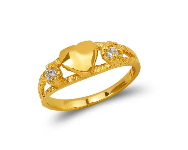 NEW 14K TWO TONE GOLD KIDS HEART RING: NEW 14K TWO TONE GOLD KIDS HEART RING KIDS HEART RING NEW 14K TWO TONE GOLD SIZE Apx: 5mm WEIGHT: 1.2g