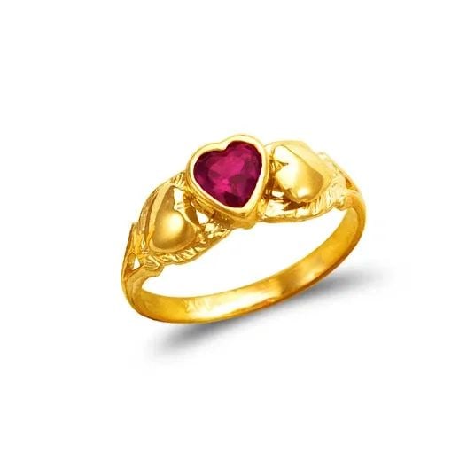 NEW 14K YELLOW GOLD KIDS HEART RING: NEW 14K YELLOW GOLD KIDS HEART RING KIDS HEART RING NEW 14K YELLOW GOLD SIZE Apx: 5mm WEIGHT: 1.2g