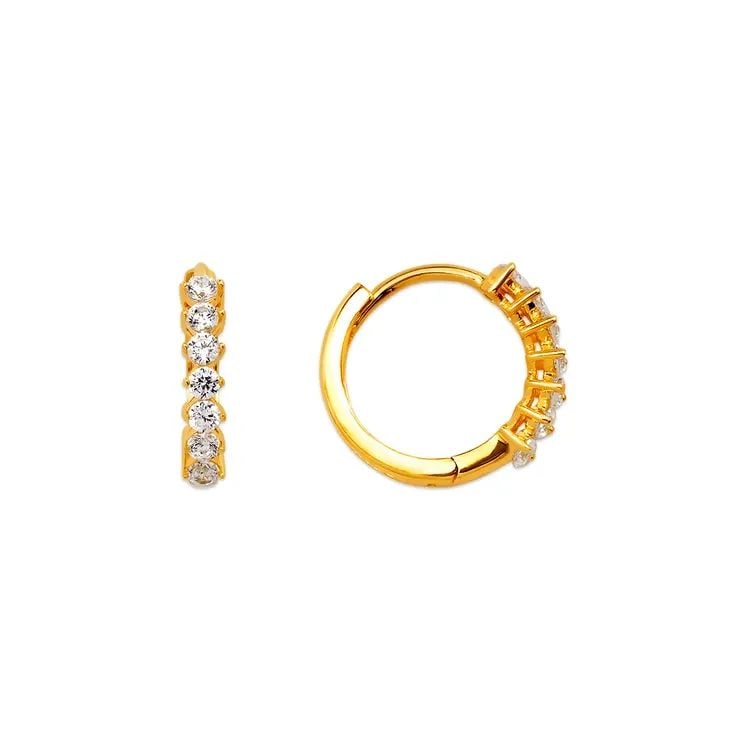 NEW 14K YELLOW GOLD FANCY HUGGIE EARRINGS: NEW 14K YELLOW GOLD FANCY HUGGIE EARRINGS FANCY HUGGIE EARRINGS NEW 14K YELLOW GOLD Width: Approx. 2x12mm Apx WEIGHT: 1.2g