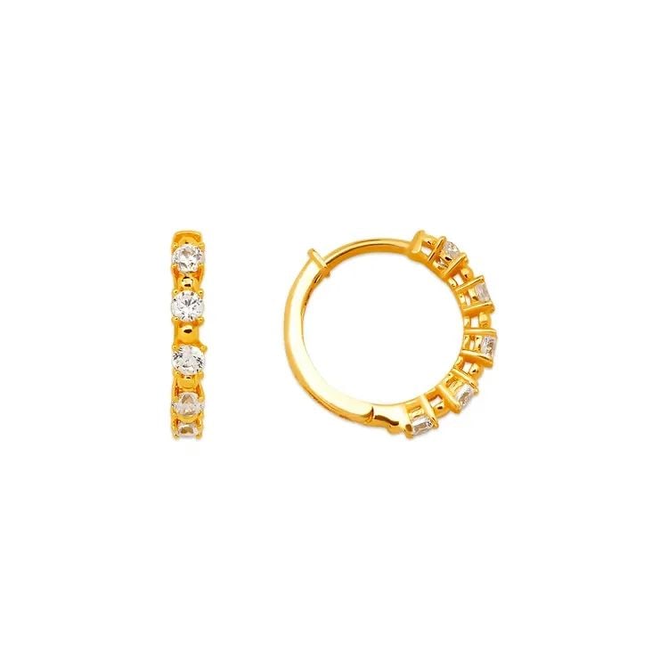 NEW 14K YELLOW GOLD FANCY HUGGIE EARRINGS: NEW 14K YELLOW GOLD FANCY HUGGIE EARRINGS FANCY HUGGIE EARRINGS NEW 14K YELLOW GOLD Width: Approx. 2x13mm Apx WEIGHT: 1.2g