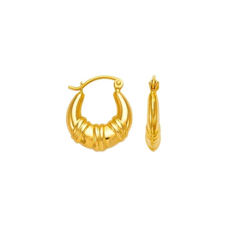 NEW 14K YELLOW GOLD HOLLOW SHRIMP HOOP EARRINGS: NEW 14K YELLOW GOLD HOLLOW SHRIMP HOOP EARRINGS HOLLOW SHRIMP HOOP EARRINGS NEW 14K YELLOW GOLD Width: Approx. 15mm Apx WEIGHT: 1.2g