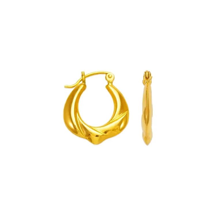 NEW 14K YELLOW GOLD HOLLOW SHRIMP HOOP EARRINGS: NEW 14K YELLOW GOLD HOLLOW SHRIMP HOOP EARRINGS HOLLOW SHRIMP HOOP EARRINGS NEW 14K YELLOW GOLD Width: Approx. 16mm Apx WEIGHT: 1.2g