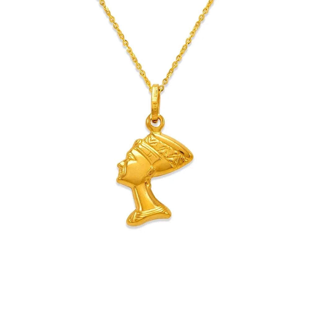 NEW 14K YELLOW GOLD 15MM CLEOPATRA CHARM PENDANT (1 of 2)