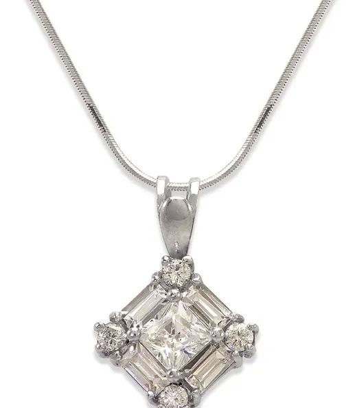 NEW 14K WHITE GOLD FANCY PENDANT: NEW 14K WHITE GOLD FANCY PENDANT FANCY PENDANT NEW 14K WHITE GOLD Apx. WIDTH: 11x11mm Apx WEIGHT: 1.2g