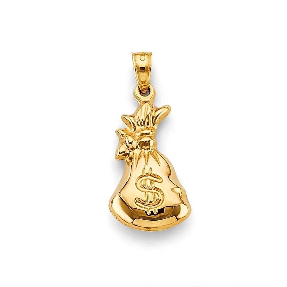 NEW 14K YELLOW GOLD MONEY BAG CHARM (1 of 2)