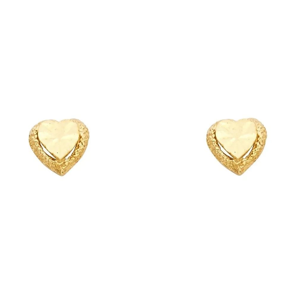 NEW 14K YELLOW GOLD SMALL HEART POST EARRINGS: NEW 14K YELLOW GOLD SMALL HEART POST EARRINGS SMALL HEART POST EARRINGS NEW 14K YELLOW GOLD HEIGHT - 8 mm WIDTH - 8 mm Apx WEIGHT - 0.9 g