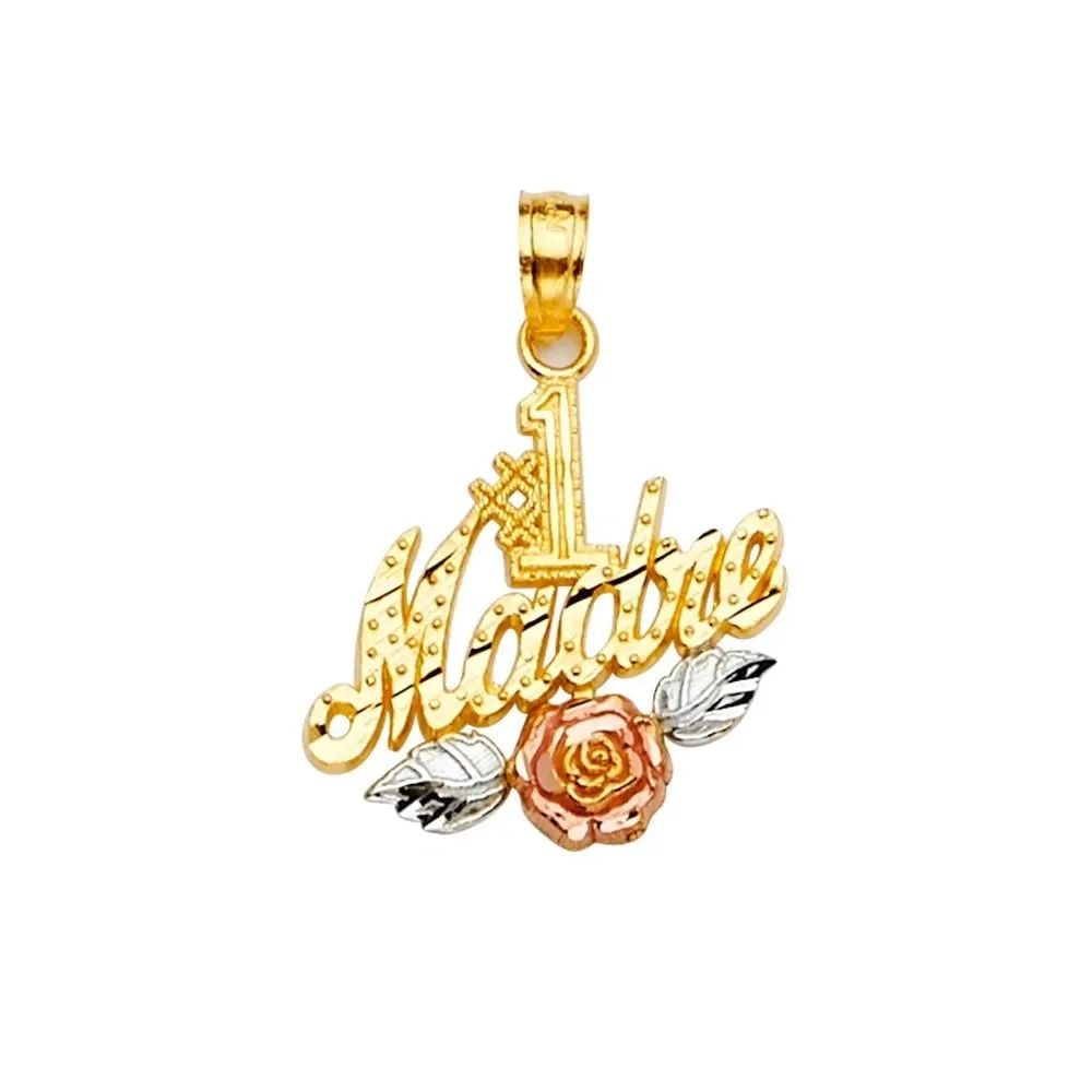 NEW 14K TRI COLOR GOLD MADRE PENDANT (1 of 2)
