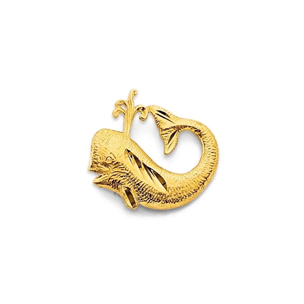 NEW 14K YELLOW GOLD WHALE PENDANT (1 of 2)