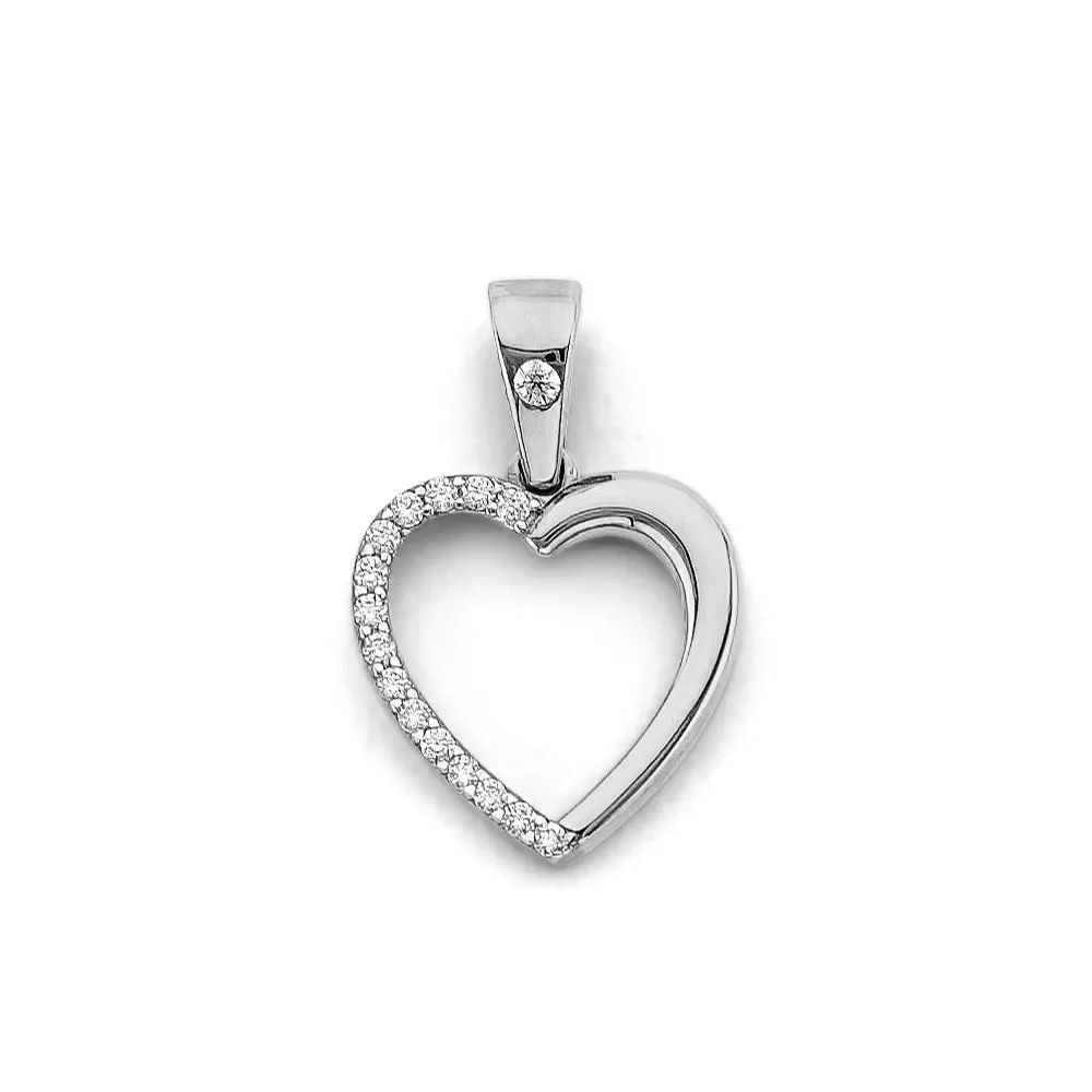 NEW 14K WHITE GOLD HEART PENDANT: NEW 14K WHITE GOLD HEART PENDANT HEART PENDANT NEW 14K WHITE GOLD Height : 20 mm Width : 15 mm Apx. WEIGHT : 1.1g