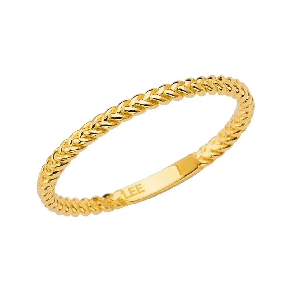 NEW 14K YELLOW GOLD BRAIDED SHAPE STACKBLE BAND - SIZE 7 (1 of 2)