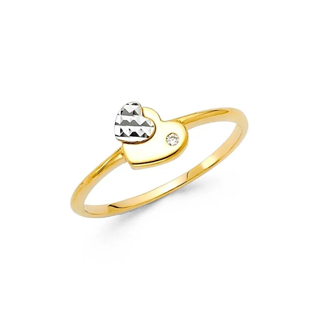 NEW 14K TWO TONE GOLD FANCY RING- SIZE 7: NEW 14K TWO TONE GOLD FANCY RING FANCY RING NEW 14K TWO TONE GOLD WIDTH : 6 mm Average Apx WEIGHT : 1.4g