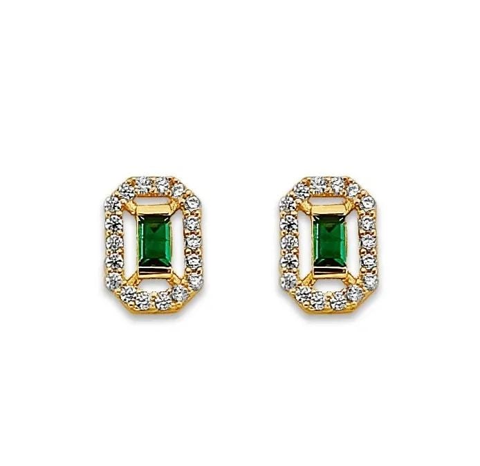 NEW 14K YELLOW GOLD GREEN STUD EARRINGS WITH SCREW BACK: NEW 14K YELLOW GOLD GREEN STUD EARRINGS WITH SCREW BACK GREEN STUD EARRINGS WITH SCREW BACK NEW 14K YELLOW GOLD
