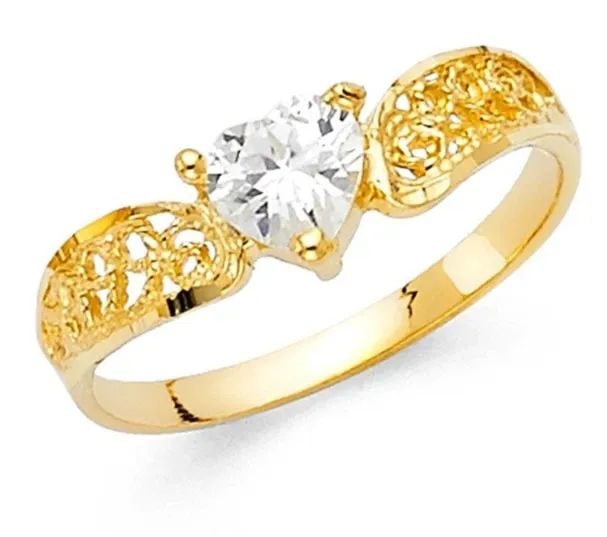 NEW 14K YELLOW GOLD LADIES RING - SIZE 7 (1 of 2)