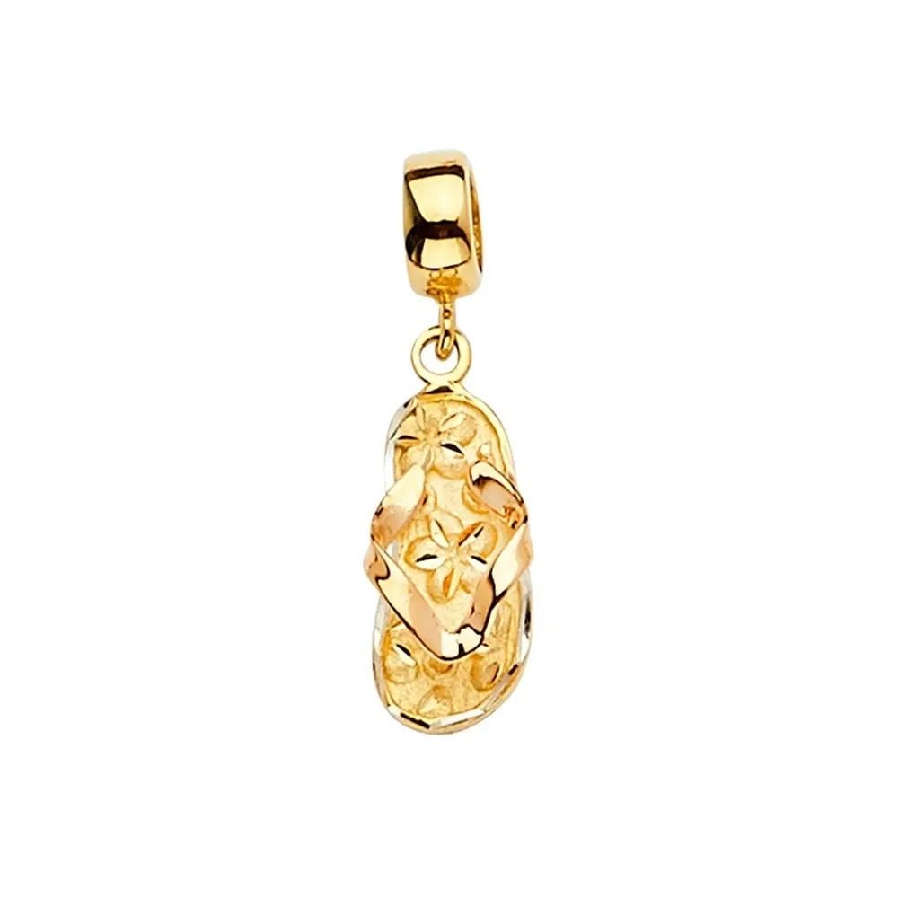 NEW 14K YELLOW GOLD SANDAL CHARM FOR MIX&MATCH BRACELET: NEW 14K YELLOW GOLD SANDAL CHARM FOR MIX&MATCH BRACELET SANDAL CHARM FOR MIX&MATCH BRACELET NEW 14K YELLOW GOLD Height : 25 mm Width : 6 mm Apx. WEIGHT : 1.4g