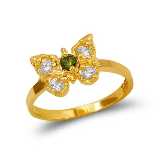 NEW 14K YELLOW GOLD KIDS BUTTERFLY RING (1 of 2)