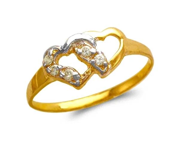 NEW 14K TWO TONE GOLD LADIES FASHION RING (1 of 2)
