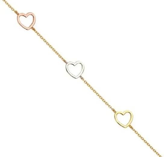 NEW 14K TRI COLOR GOLD LIGHT BRACELET: NEW 14K TRI COLOR GOLD LIGHT BRACELET LIGHT BRACELET NEW 14K TRI COLOR GOLD LENGTH - 7+1in Apx WEIGHT - 1.4g