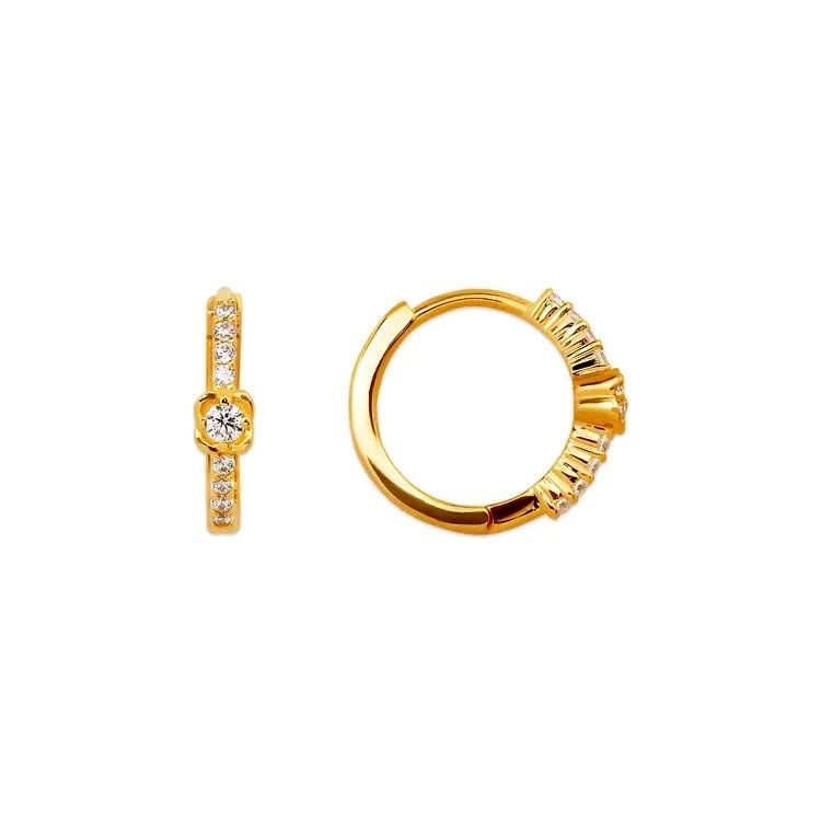 NEW 14K YELLOW GOLD FANCY HUGGIE EARRINGS: NEW 14K YELLOW GOLD FANCY HUGGIE EARRINGS FANCY HUGGIE EARRINGS NEW 14K YELLOW GOLD Width: Approx. 3x12mm Apx WEIGHT: 1.4g